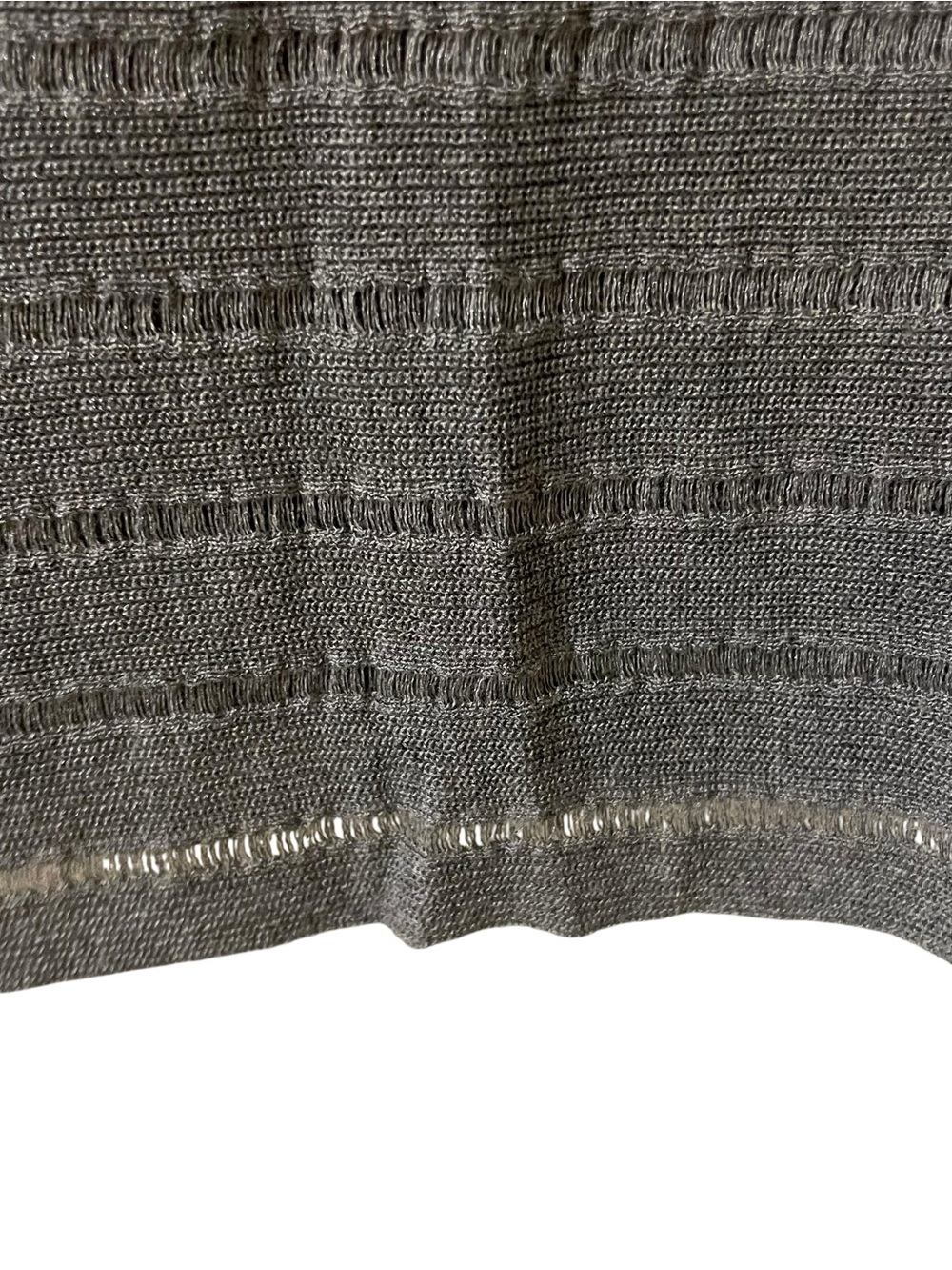 Eileen Fisher Textured Long-Sleeve Sweater Gray XS Stretch Italian Yarn - Picture 6 of 9